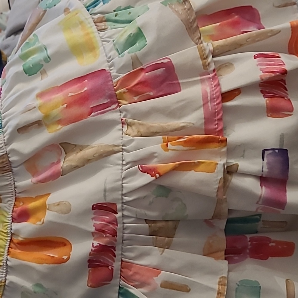 Kate Spade Girl's Ice Cream Print Tiered Skirt Colorful Flowy Colorful Size 3